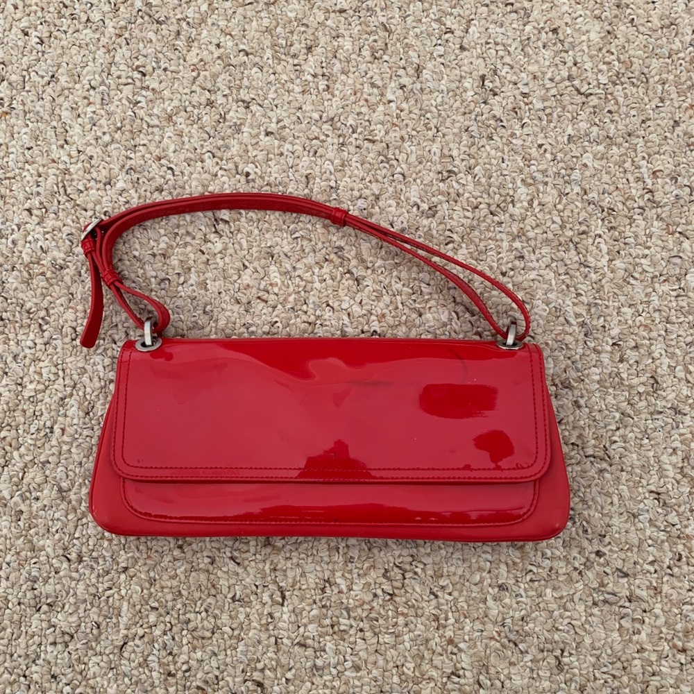 Ann Taylor Red Baguette Handbag